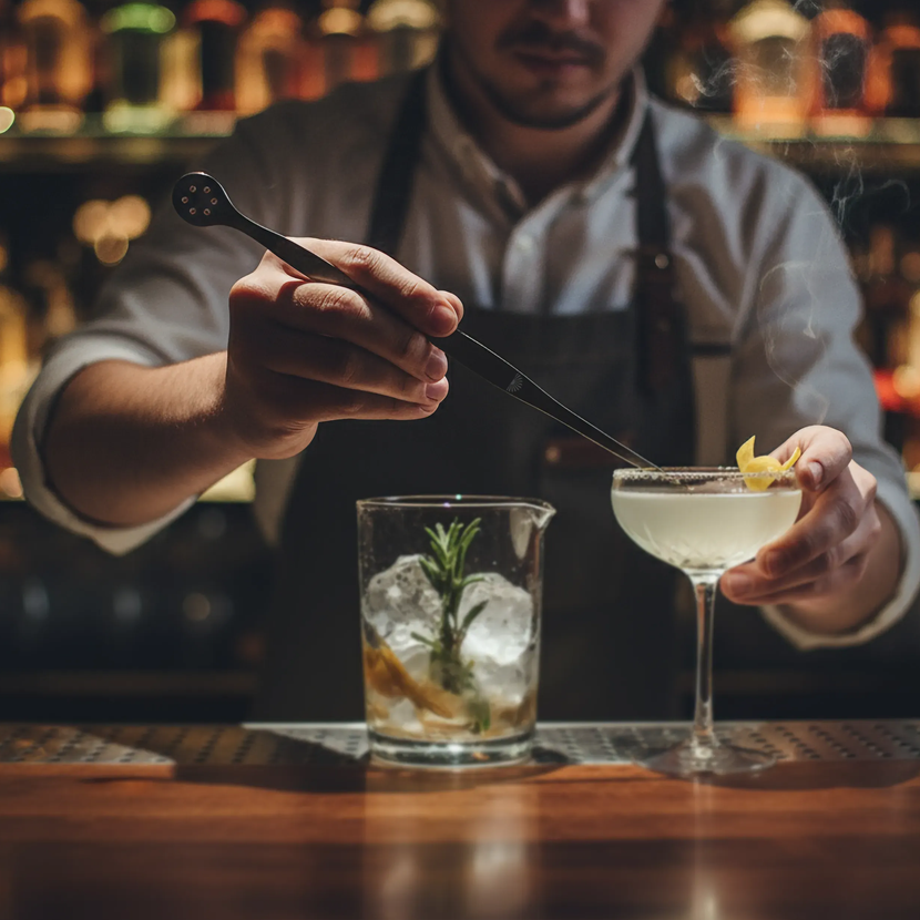 Tweezer with spoon Gunmetal 27 cm