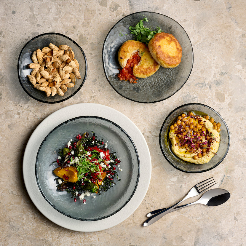 Viana Glass Dusk Organic Plate 29.5 cm 6/box