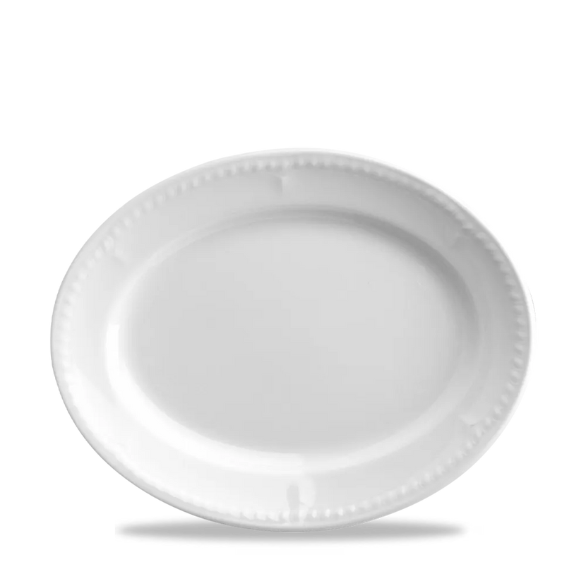 Buck'Ham White Oval Plate 25cm 12/box