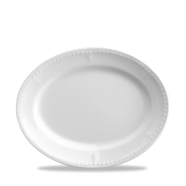 Buck'Ham White Oval Plate 25cm 12/box