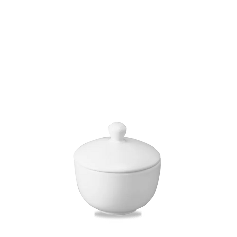 White Sandringham Sugar Bowl 3.5" 12/box