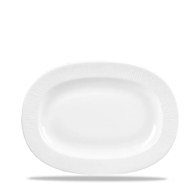 Bamboo Oval Dish Medium Rimmed 28cm 6/box