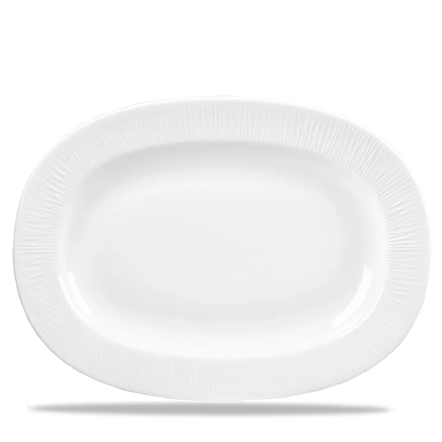 Bamboo Oval Dish Large Rimmed 33cm 6/box