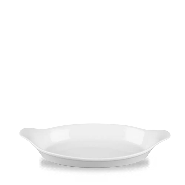 White Cookware Large Oval Eared Dish 35cm 6/box