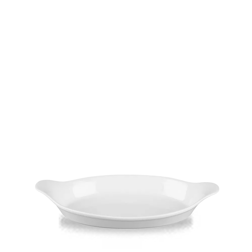 White Cookware Medium Oval Eared Dish 11" 6/box