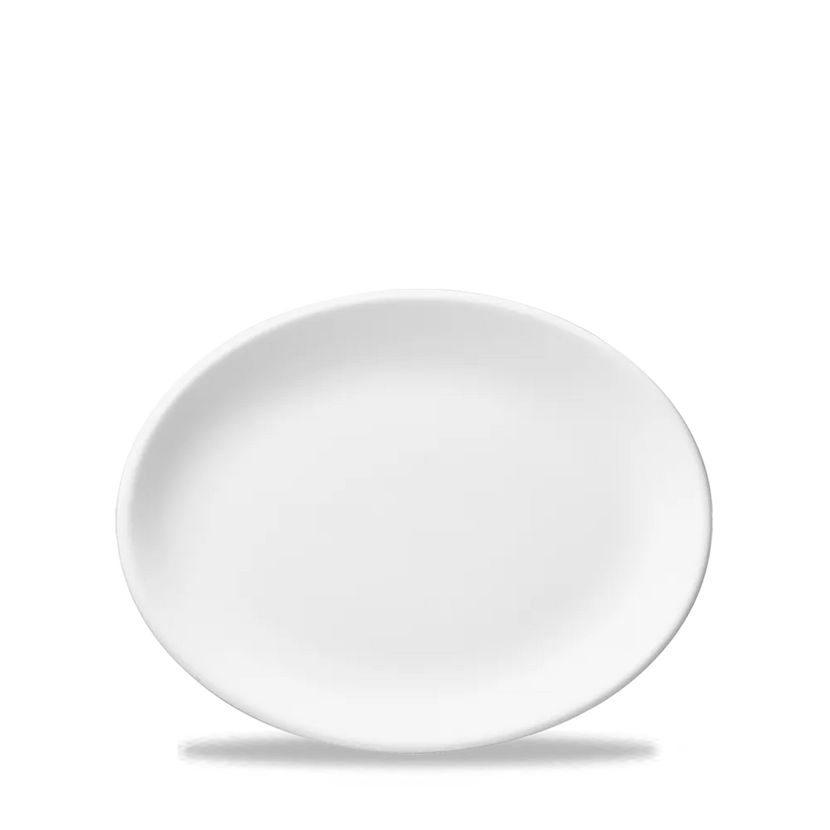 White Oval Plate 25cm 12/box