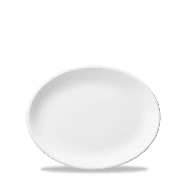 White Oval Plate 25cm 12/box
