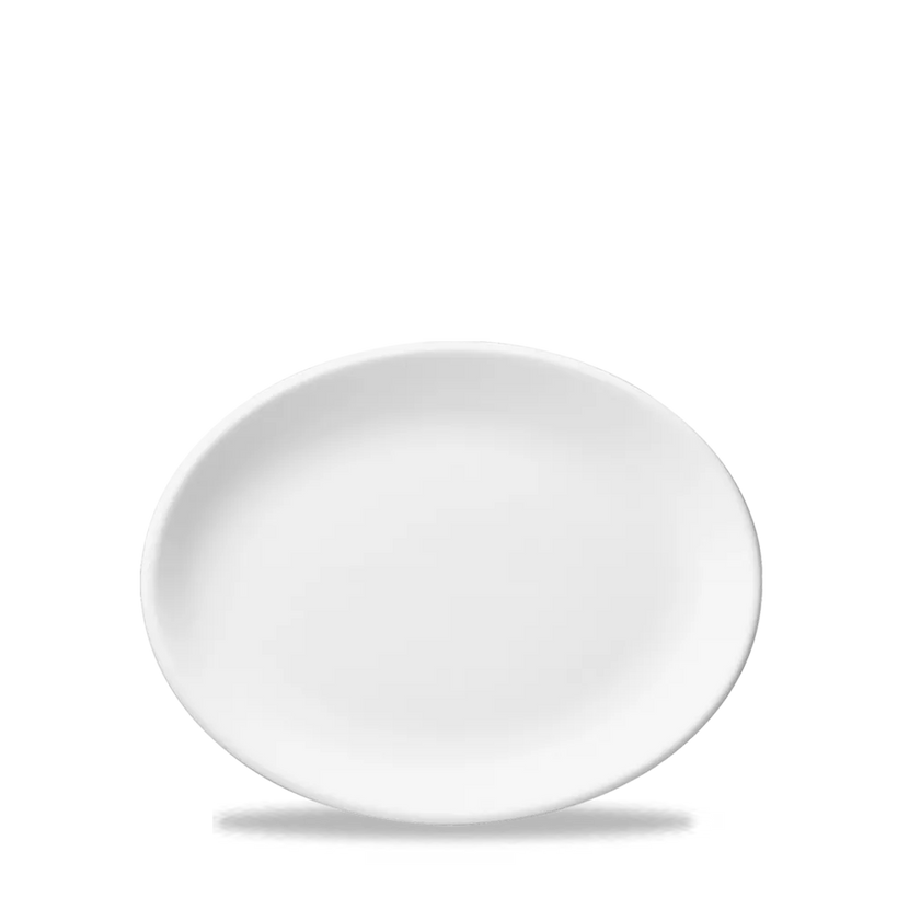 White Oval Plate 23cm 12/box