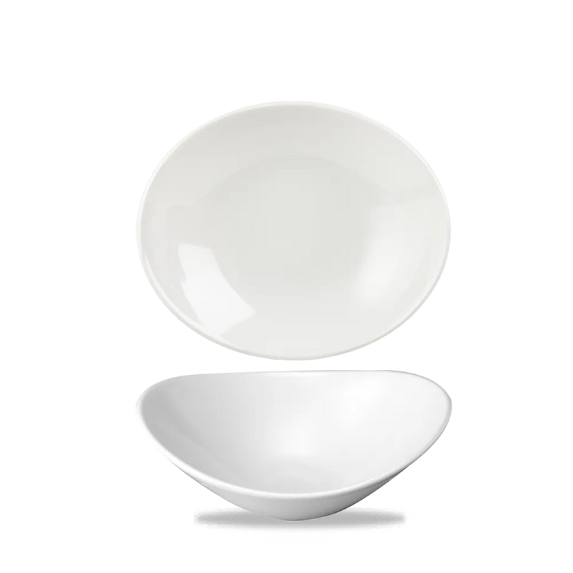 White Orbit Oval Bowl 18cm 12/box