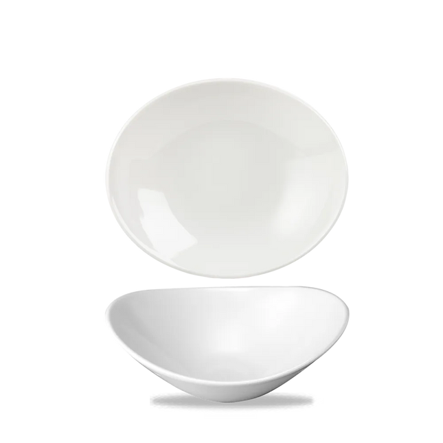 White Orbit Oval Bowl 18cm 12/box