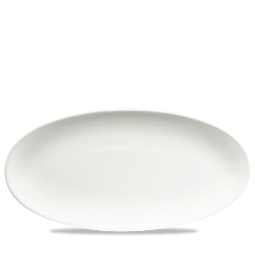 White Oval Chefs Plate 13 3/4X6 3/4" 6/box