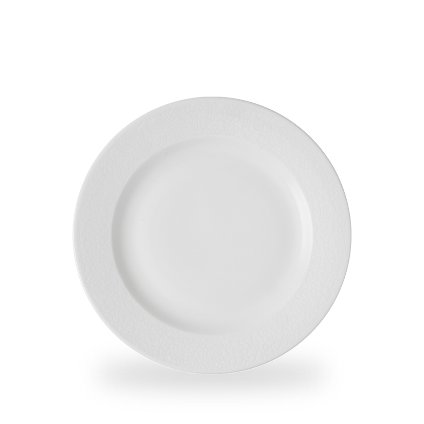 Viana Profile Footed Plate 26,1 cm – wit porseleinen bord met reliëf 