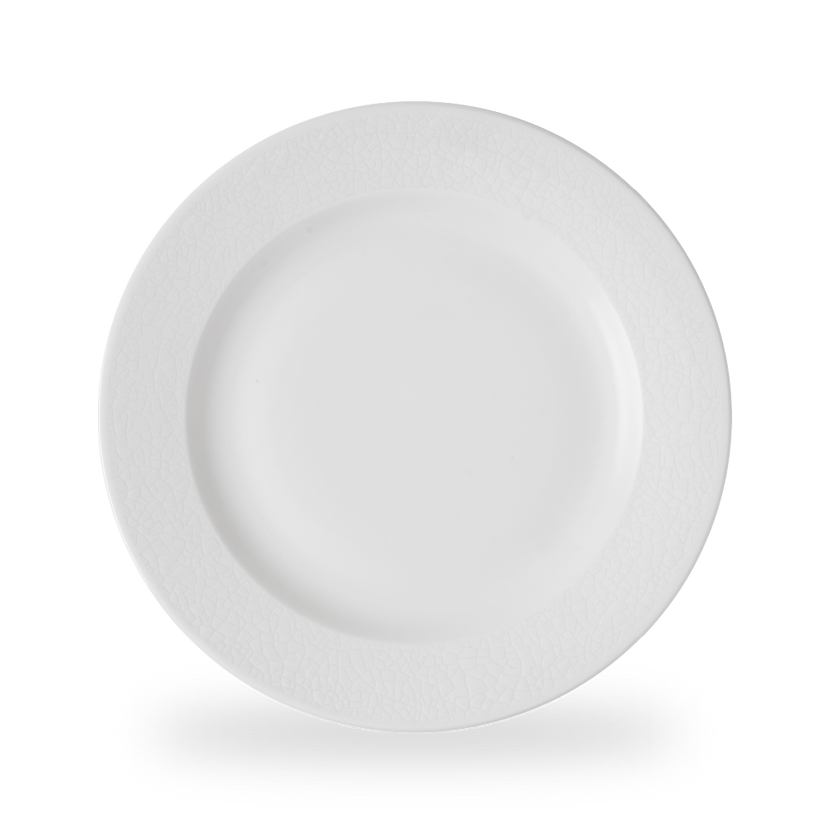 Viana Profile Footed Plate 28 cm – wit porseleinen bord met reliëf en voet – Churchill – 12 stuks

