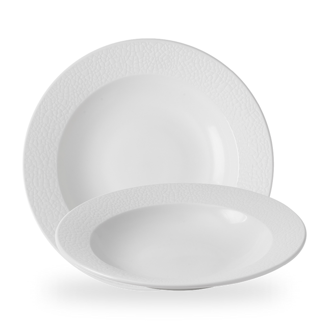 Viana Profile Pasta Bowl 30 cm wit porselein met reliëf – Churchill – set van 12

