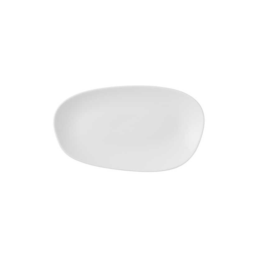 White Opal Organic Oblong Plate 26 x 15 cm 12/box