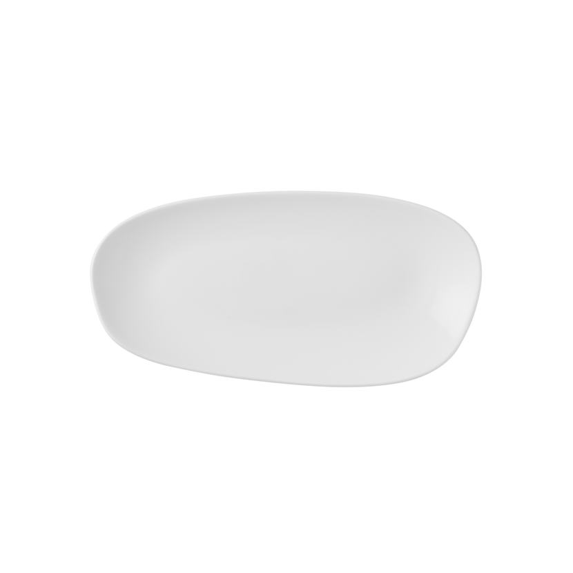 White Opal Organic Oblong Plate 35 x 15 cm 12/box