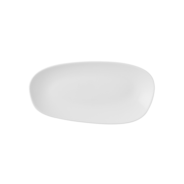 White Opal Organic Oblong Plate 35 x 15 cm 12/box