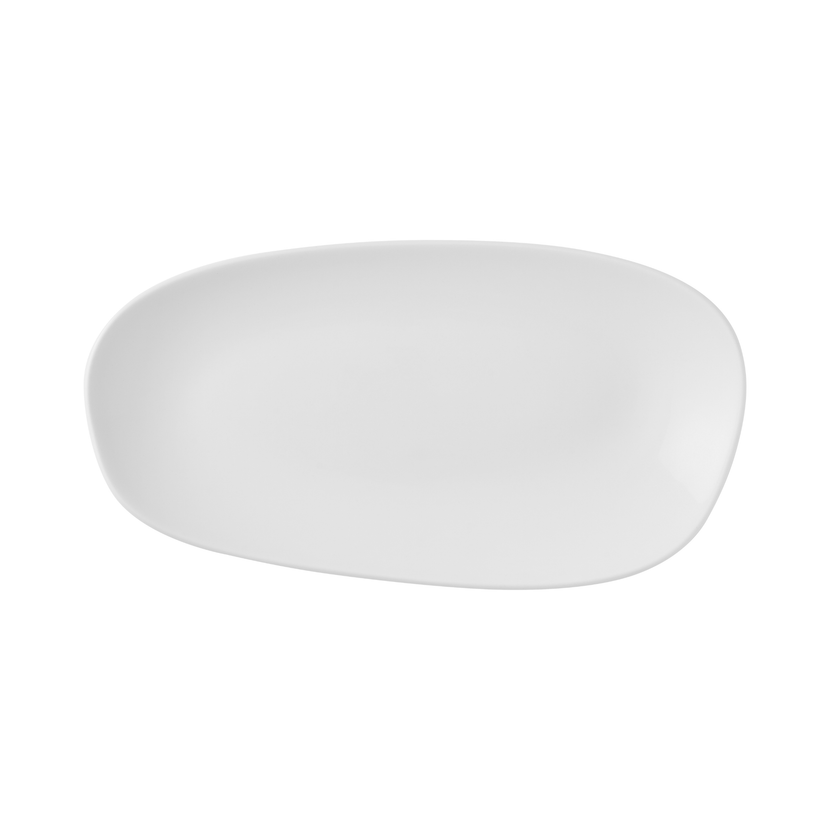 White Opal Organic Oblong Plate 35 x 18.5 cm 6/box