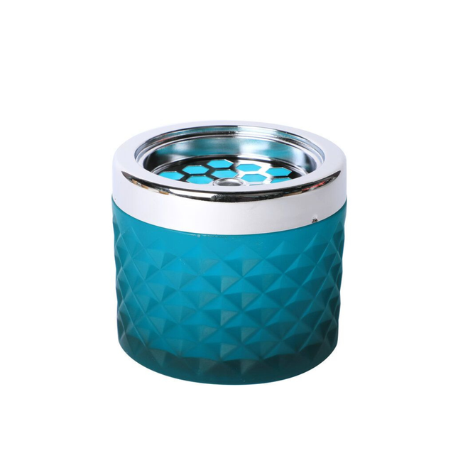 Windproof Ashtray blue with chrome cap