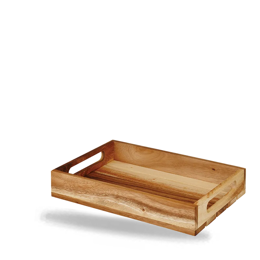 Wood Medium Rect Crate 30X20X4.8Cm 4/box