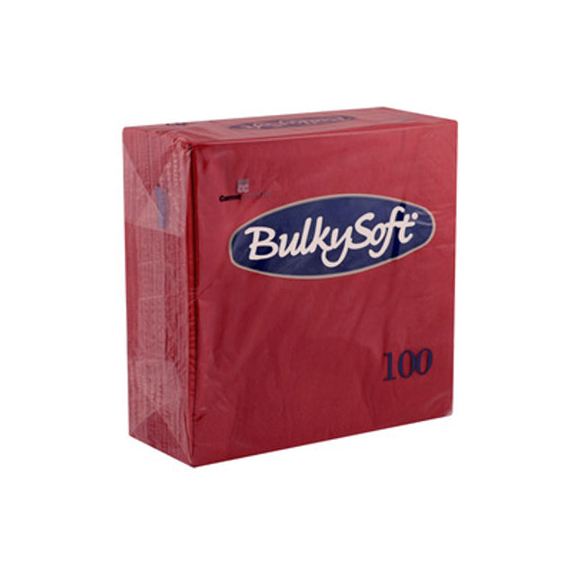 Bulkysoft Cocktail Napkins 24x24 cm 2-laags Red – Set van 2000 stuks, ideaal voor horeca en evenementen.