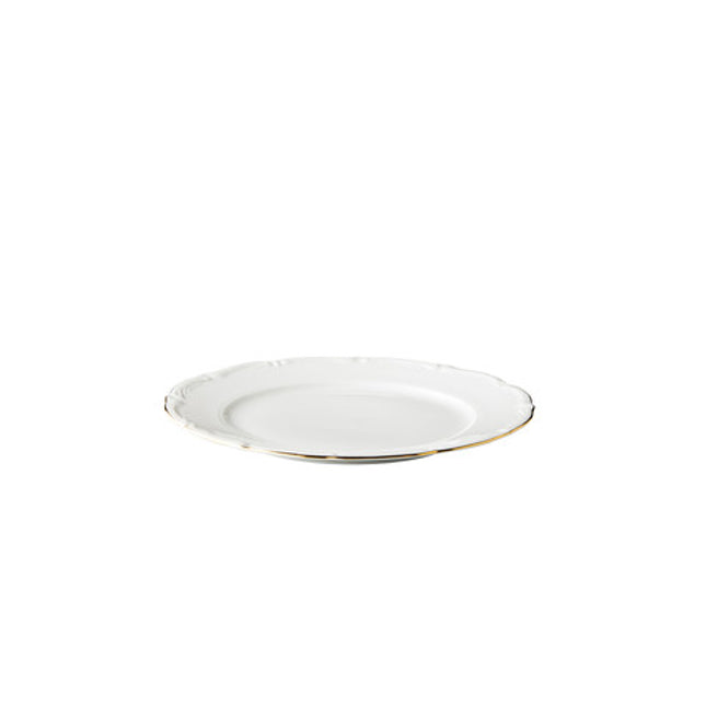 Q Basic Maria Theresa bord goud 22 cm – porseleinen dessertbord met gouden rand voor de horeca