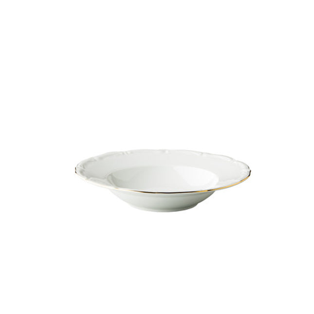 Q Basic Maria Theresa diep bord goud 23 cm – porseleinen soepbord met gouden rand voor de horeca