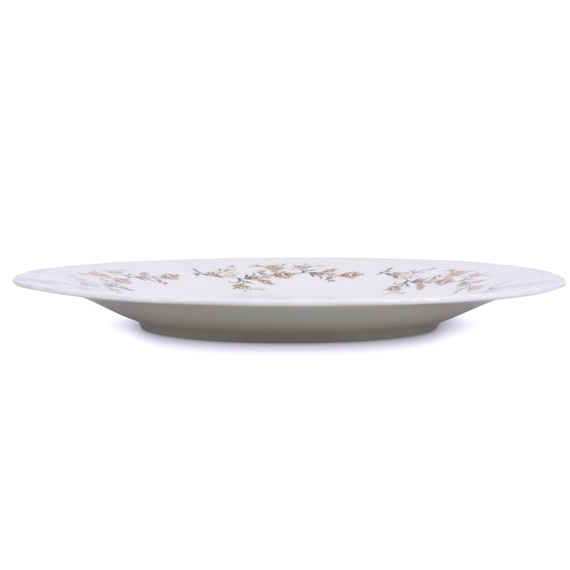 Bonbistro Plat bord 32 cm brown flower Retro – zijaanzicht porselein
