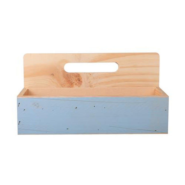 Wooden Service Tray aged blue 7*10*27 cm