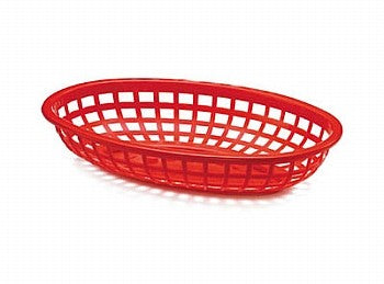 Side Order Oval Plastic Basket Red 36/box