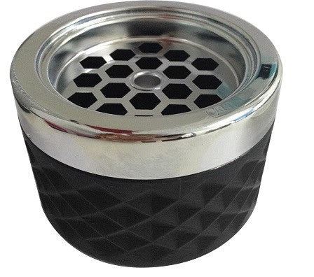 Windproof Ashtray black with chrome cap