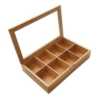 Tea box 8 compartments, Bamboo 28*16 cm