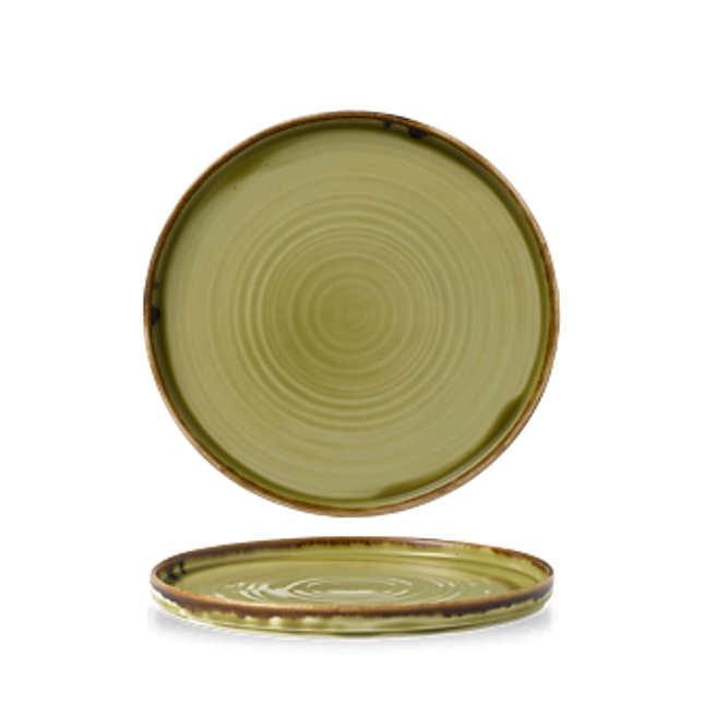 Harvest Green Walled Plate 21cm 6/box