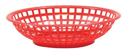 Serving Round Plastic Basket Red 36/box