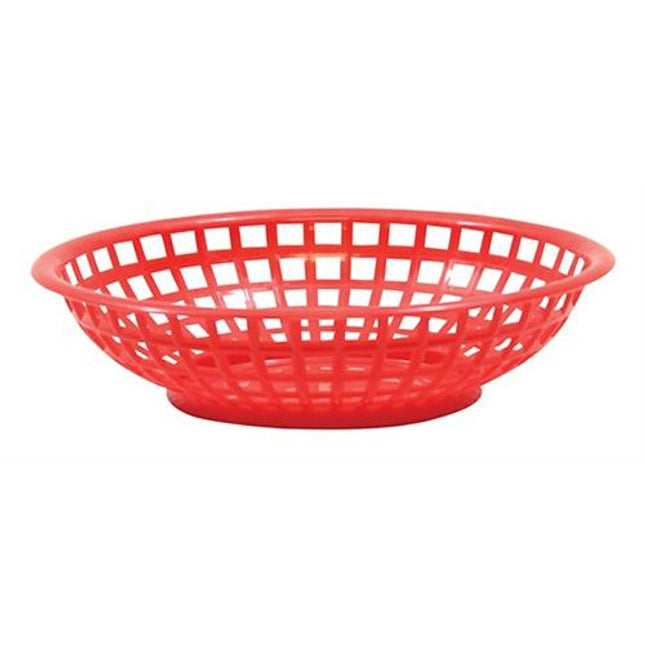 Serving Round Plastic Basket Red 36/box