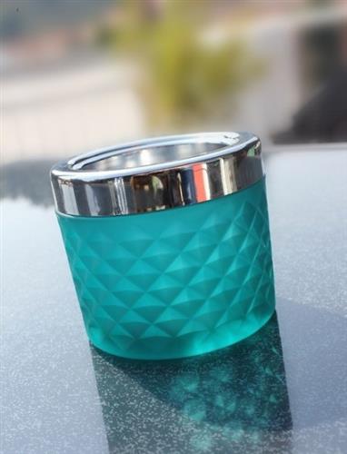 Windproof Ashtray blue with chrome cap