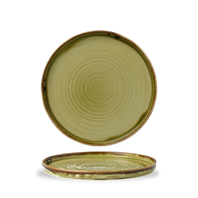 Harvest Green Walled Plate 26cm 6/box