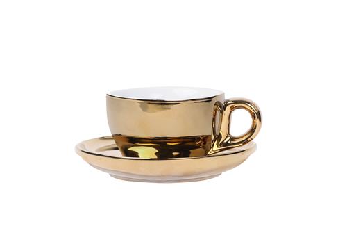 Cappuccino Cup and Saucer Gold 200 ml 6/box