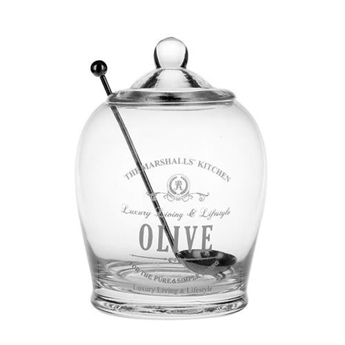 Olive Jar with decal