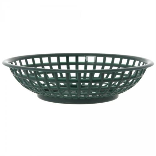 Serving Round Plastic Basket Forest Green 36/box