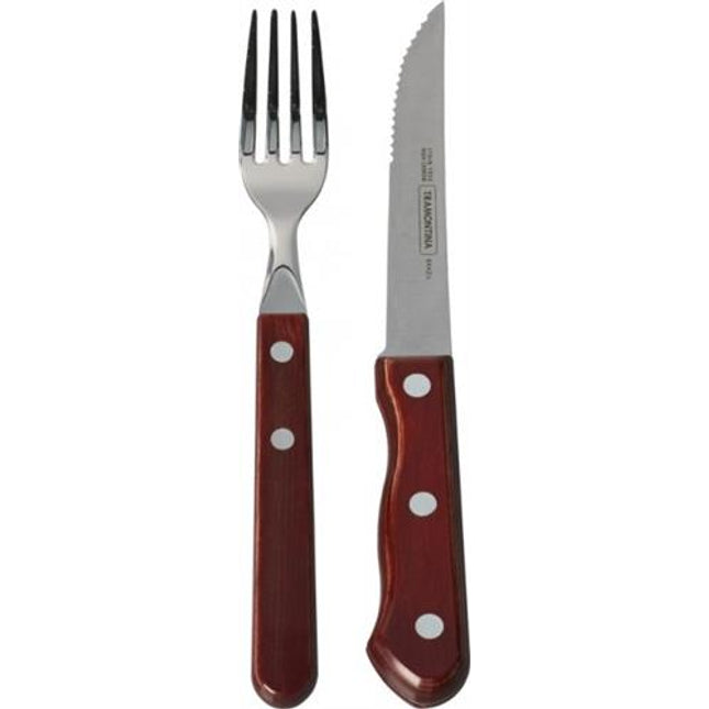 Steak Knife red polywood 22 cm 12/box