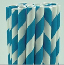 Paperstraw blue white 8*255 mm