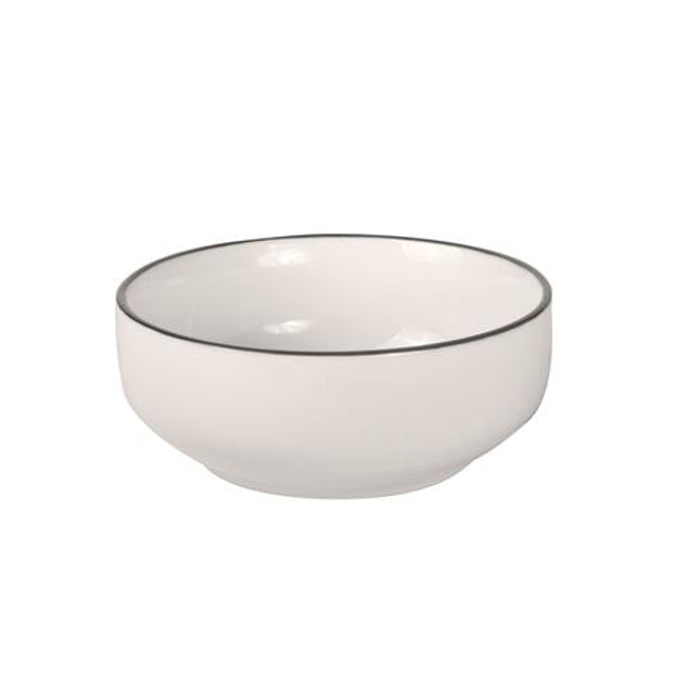 Porcelain bowl deep with black rim ø 13cm 6/box