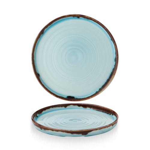 Harvest Turquoise Walled Plate 21 cm 6/box