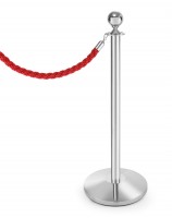 Barrier post with stainless steel base plate high-gloss 1/box