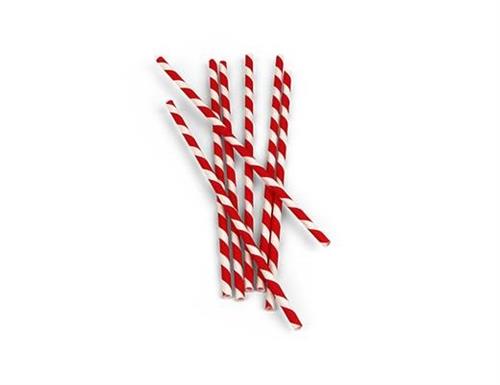 Paper straws red/white striped 144/box