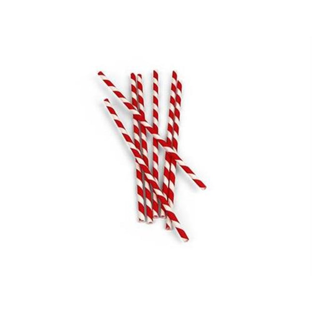 Paper straws red/white striped 144/box