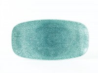 Raku Topaz Blue Chefs Oblong Plate 29.8 x 15.3cm 12/box