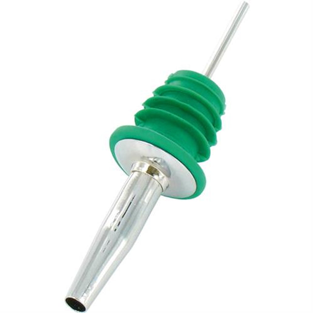 Metal Pourer with soft rubber cork green 12/box