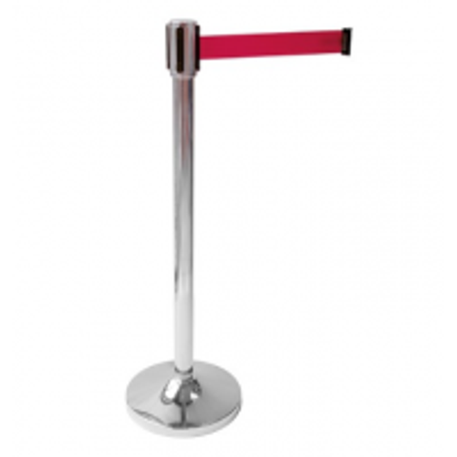 Afzetpaal RVS M/Snelband Rood